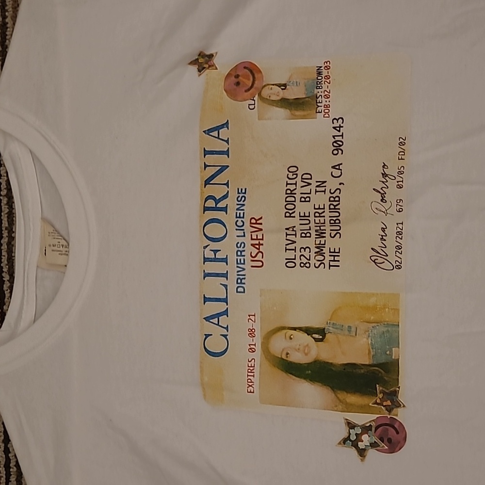OLIVIA RODRIGO Driver License Tour‎ Cotton M Original Run Mens Long Sleeve Shirt
